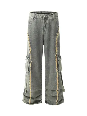 1984 Distressed Raw Edge Baggy Jeans