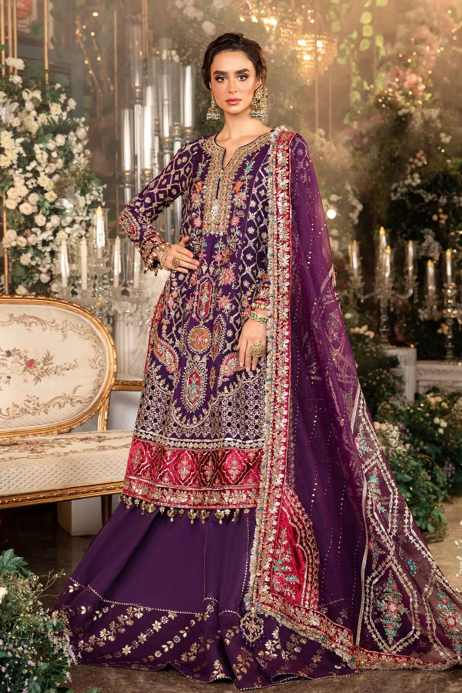 3 Piece Unstitched Embroidered Raw Silk Suit | BD-2903