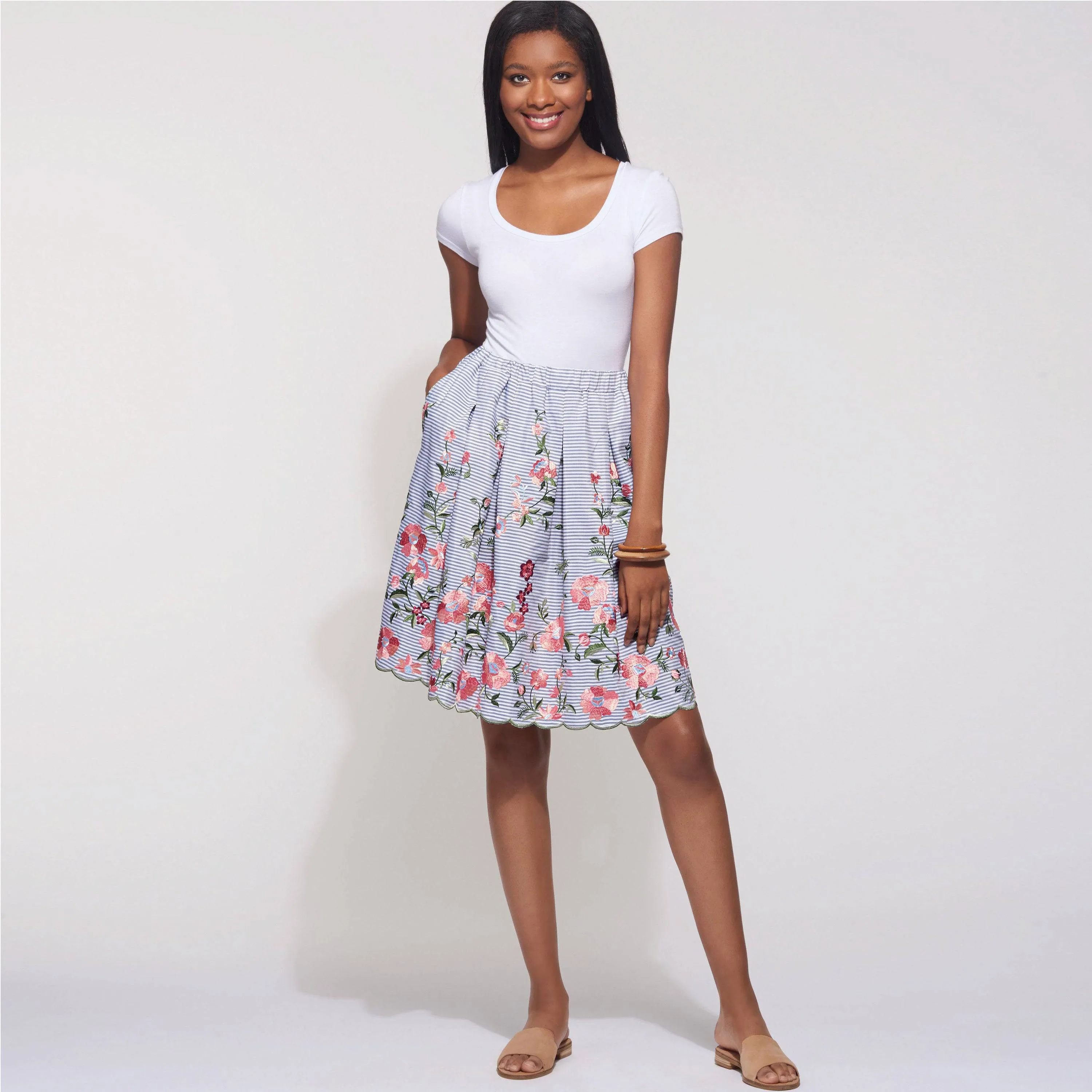 6605 New Look Sewing Pattern N6605 Misses' Skirt with Neck Tie