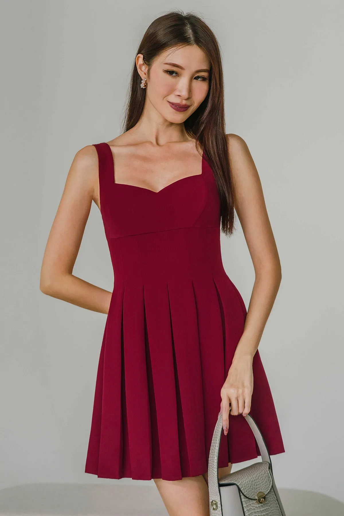 About You Pleated Dress (Red)