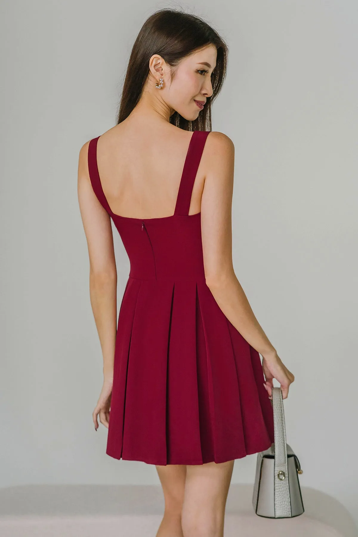 About You Pleated Dress (Red)