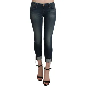 Acht Chic Blue Washed Skinny Cropped Denim