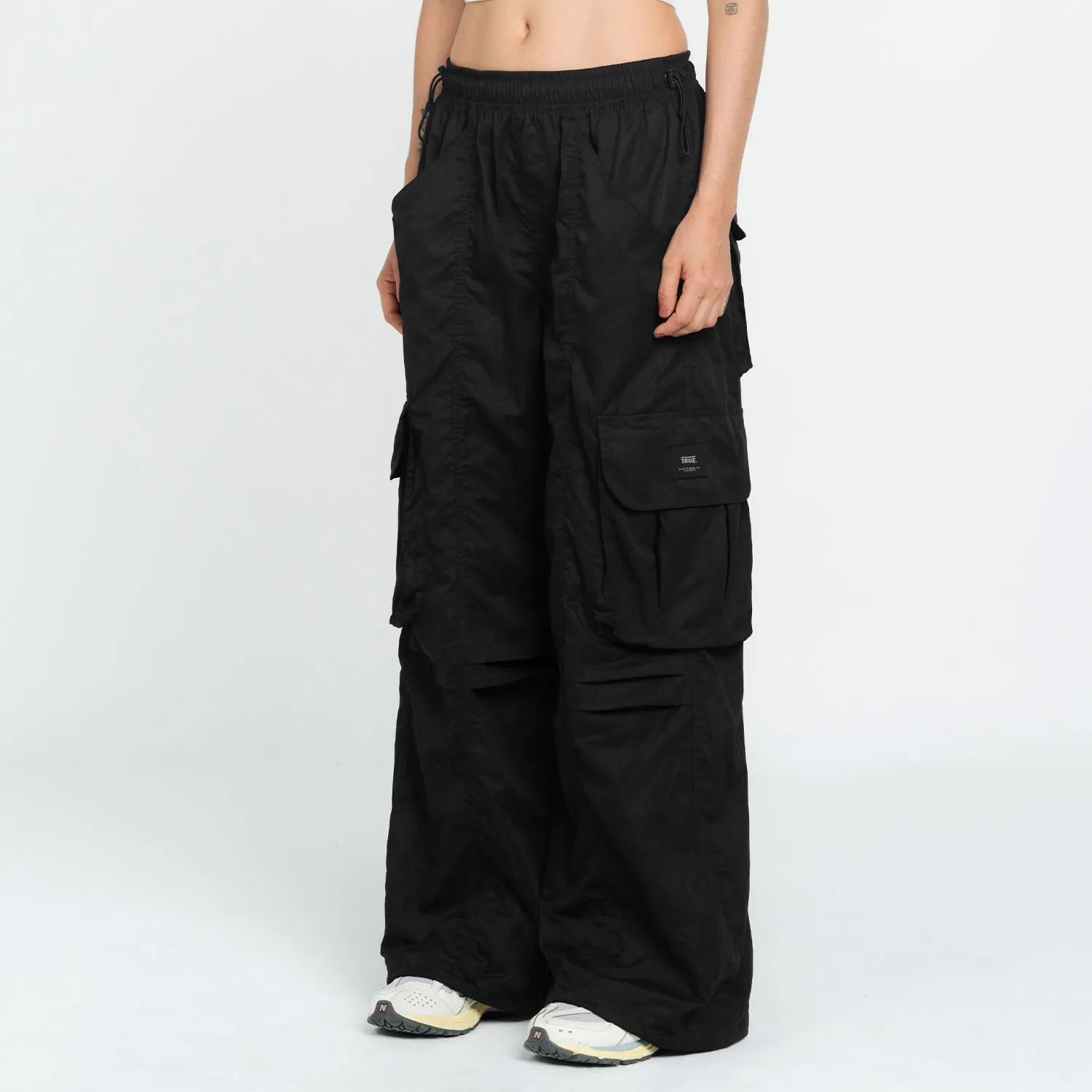 Active Parachute Cargo Pants - Black