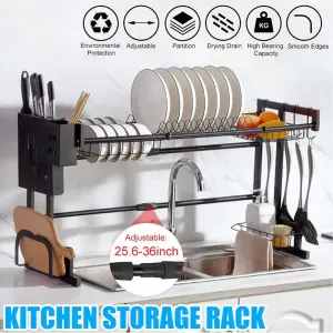 Adjustable Kitchen Shelf Rack Stainless Steel - 038