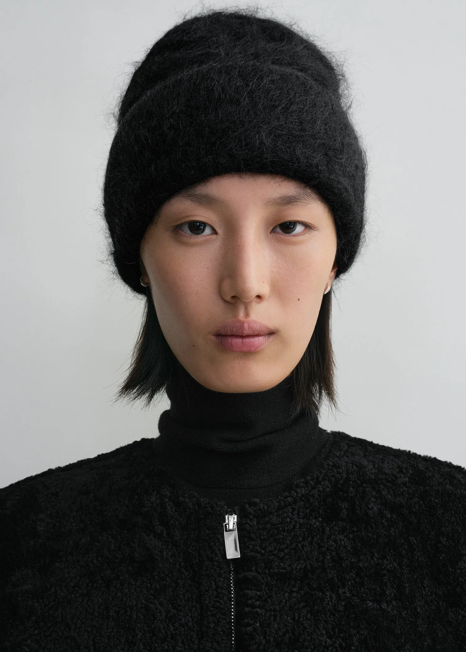 Alpaca knit beanie black