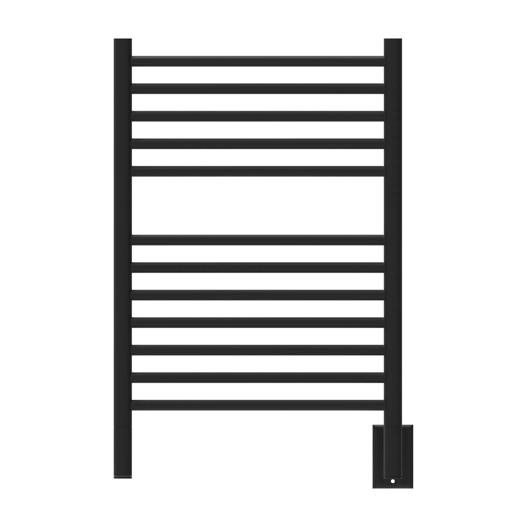 Amba ESMB Jeeves Model E Straight 12 Bar Hardwired Towel Warmer in Matte Black