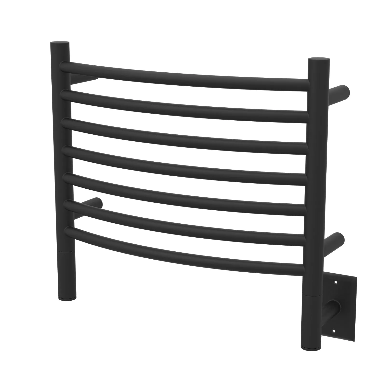 Amba HCMB Jeeves Model H Curved 7 Bar Hardwired Towel Warmer in Matte Black