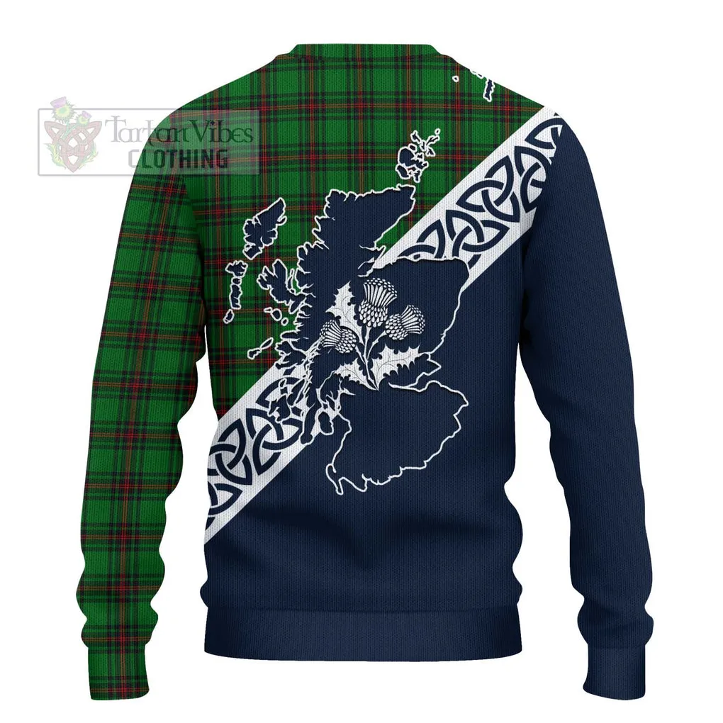 Anstruther Tartan Ugly Sweater Featuring Thistle and Scotland Map