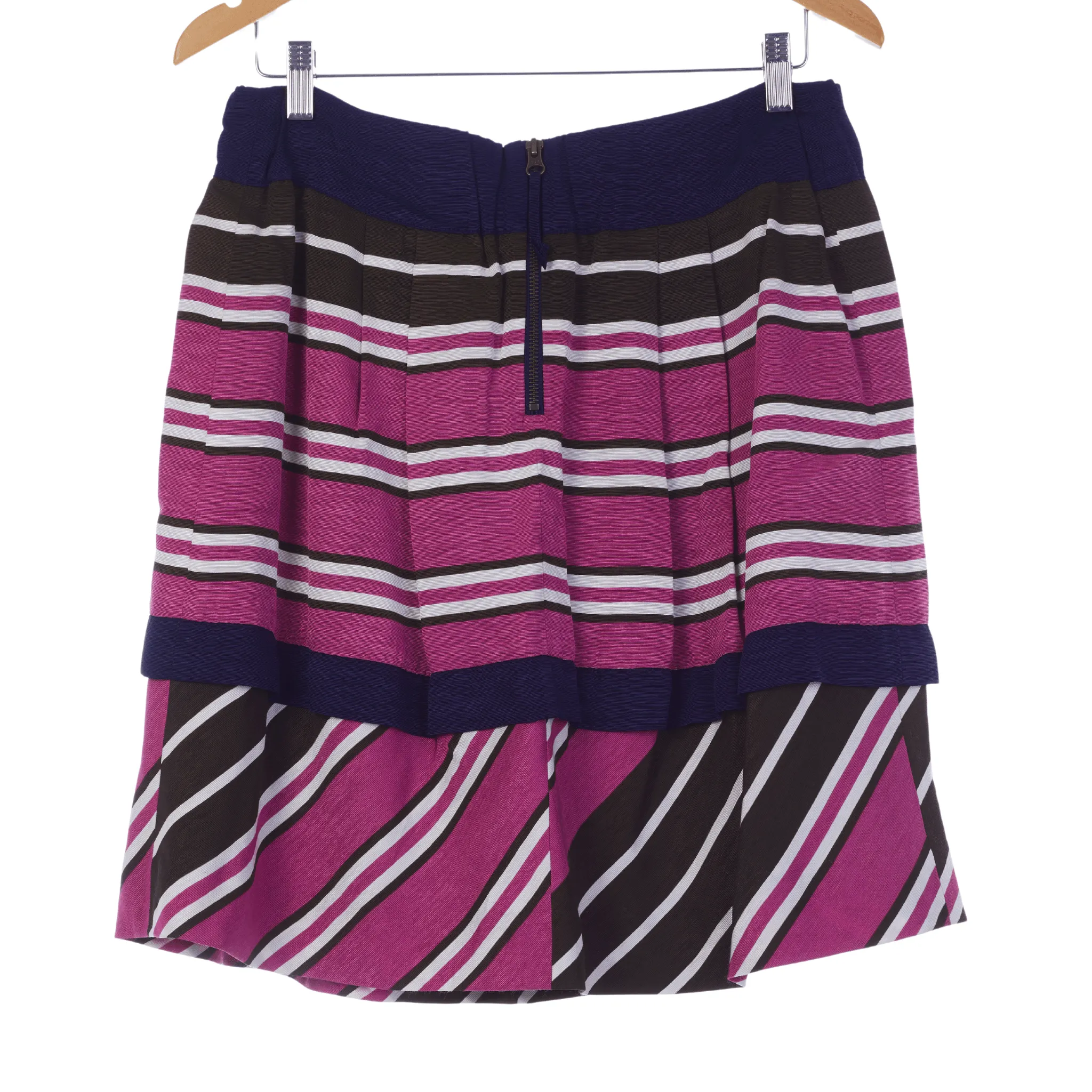 Anthropologie Maeve Pleated Striped Skirt US Size 10 UK Size 14