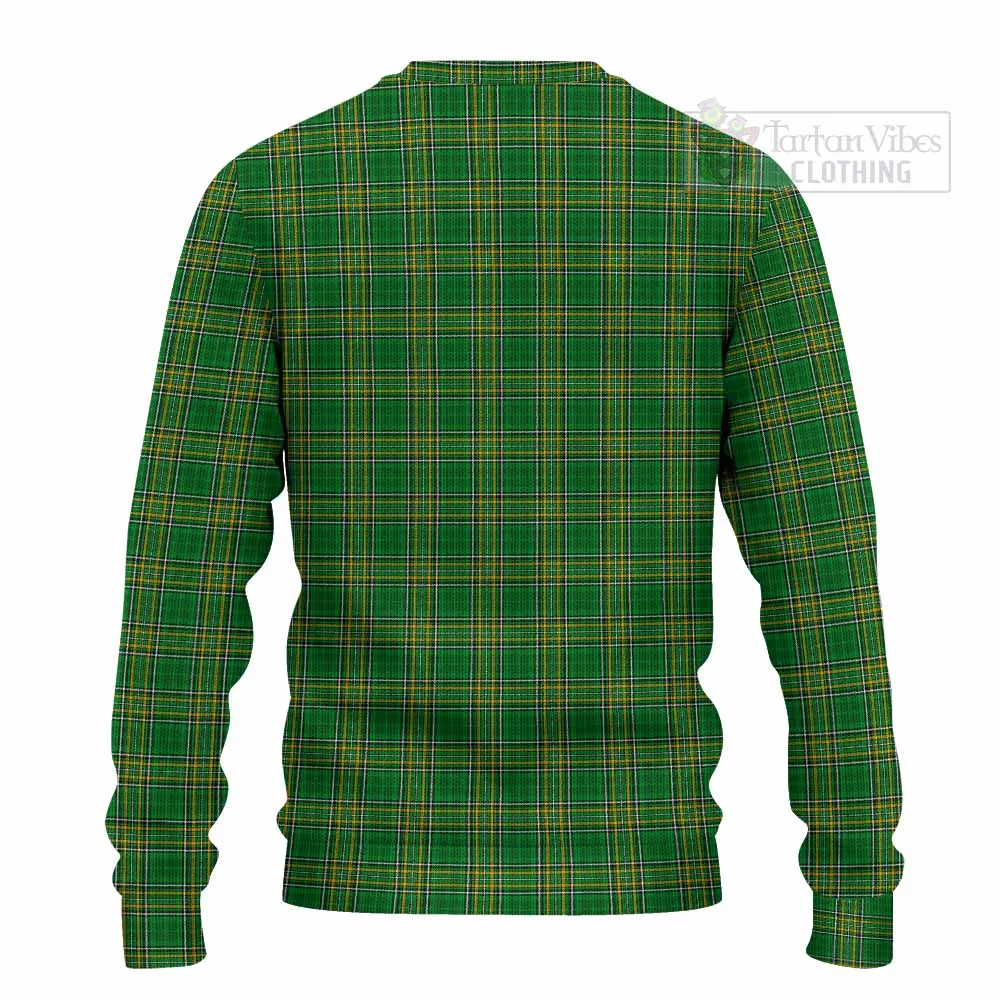 Ashby Irish Clan Tartan Knitted Sweater with Coat of Arms