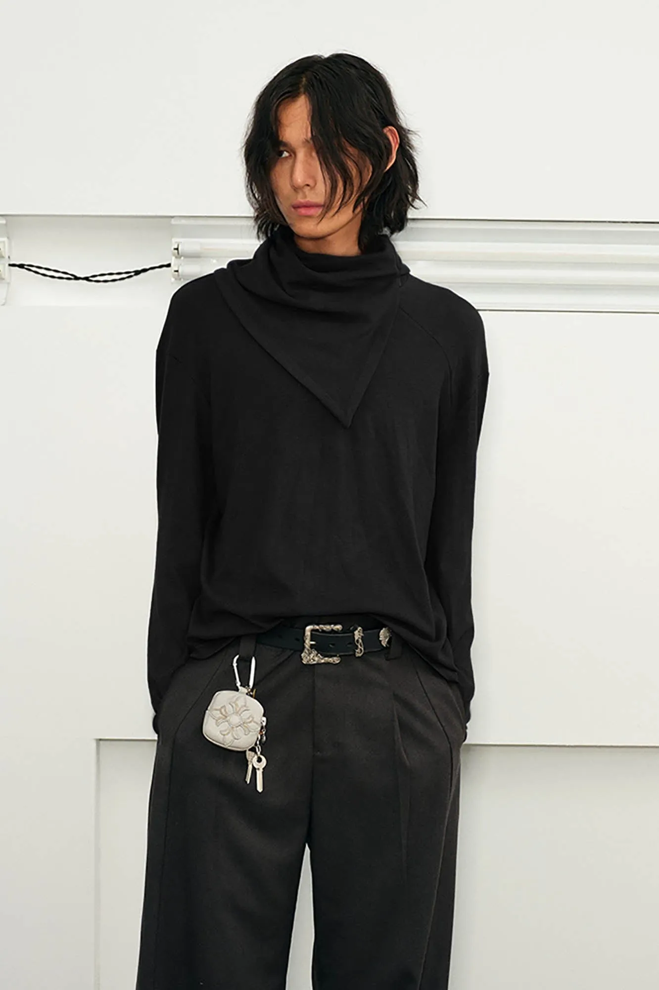 Asymmetric Turtleneck Sweatshirt