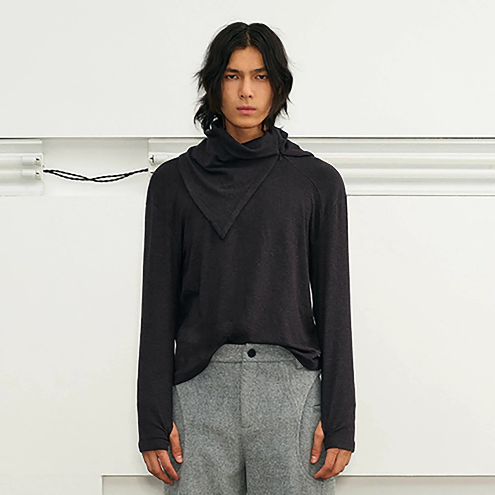 Asymmetric Turtleneck Sweatshirt