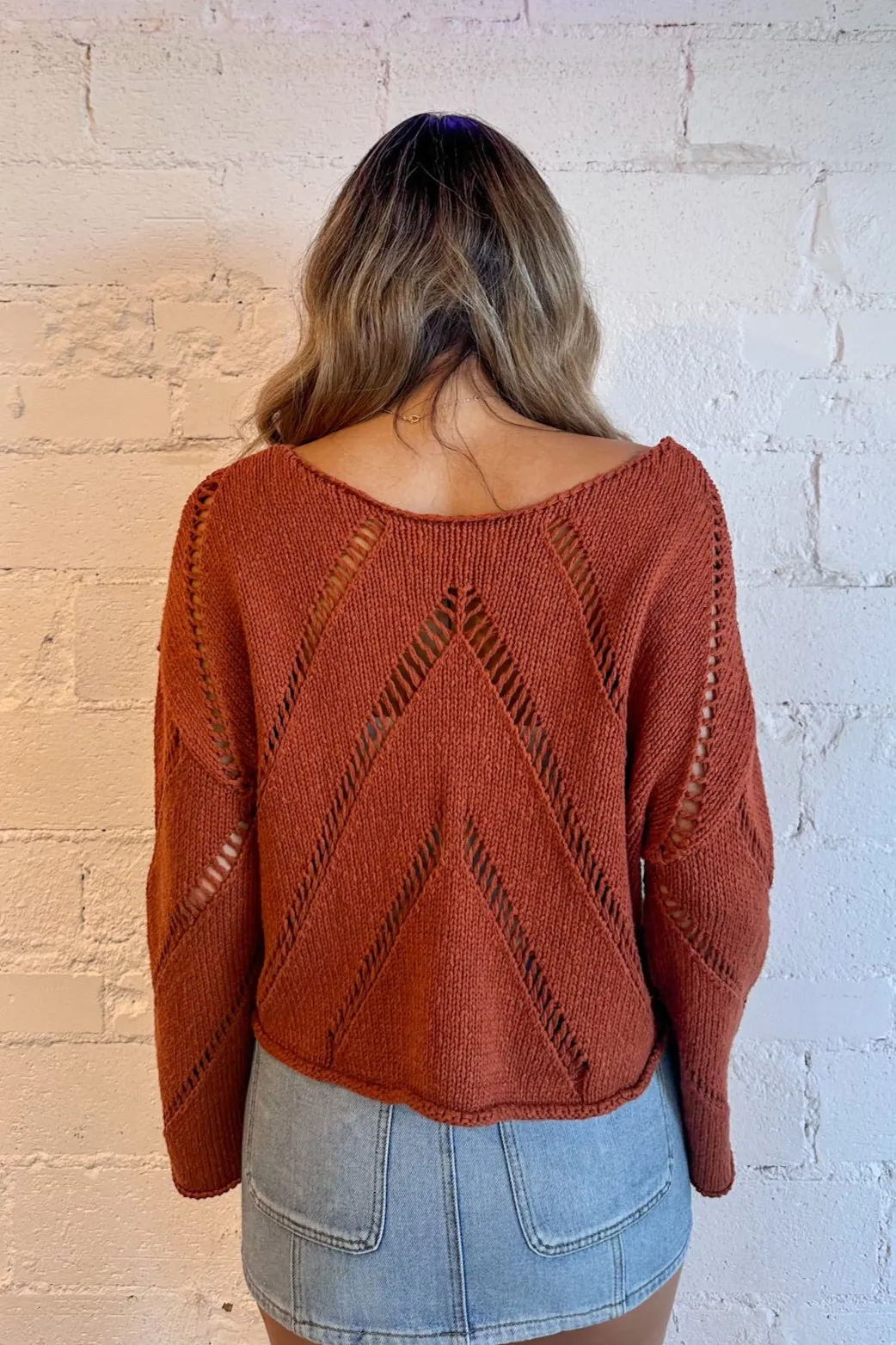 Autumn Glaze Cut Off Knit Top