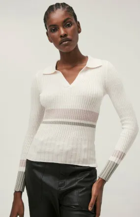 Ava Polo Sweater | Ivory