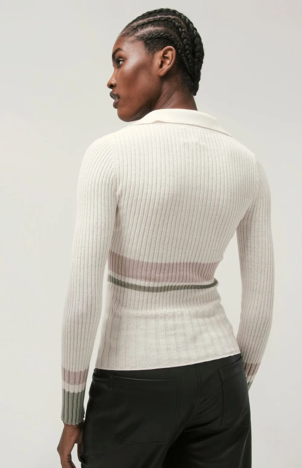 Ava Polo Sweater | Ivory