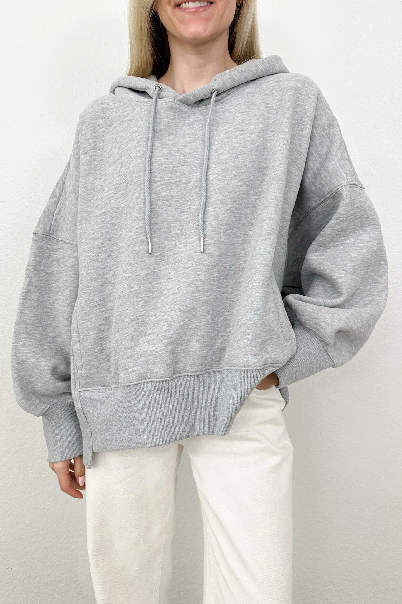 Bailey Oversized Hoodie in Heather Grey