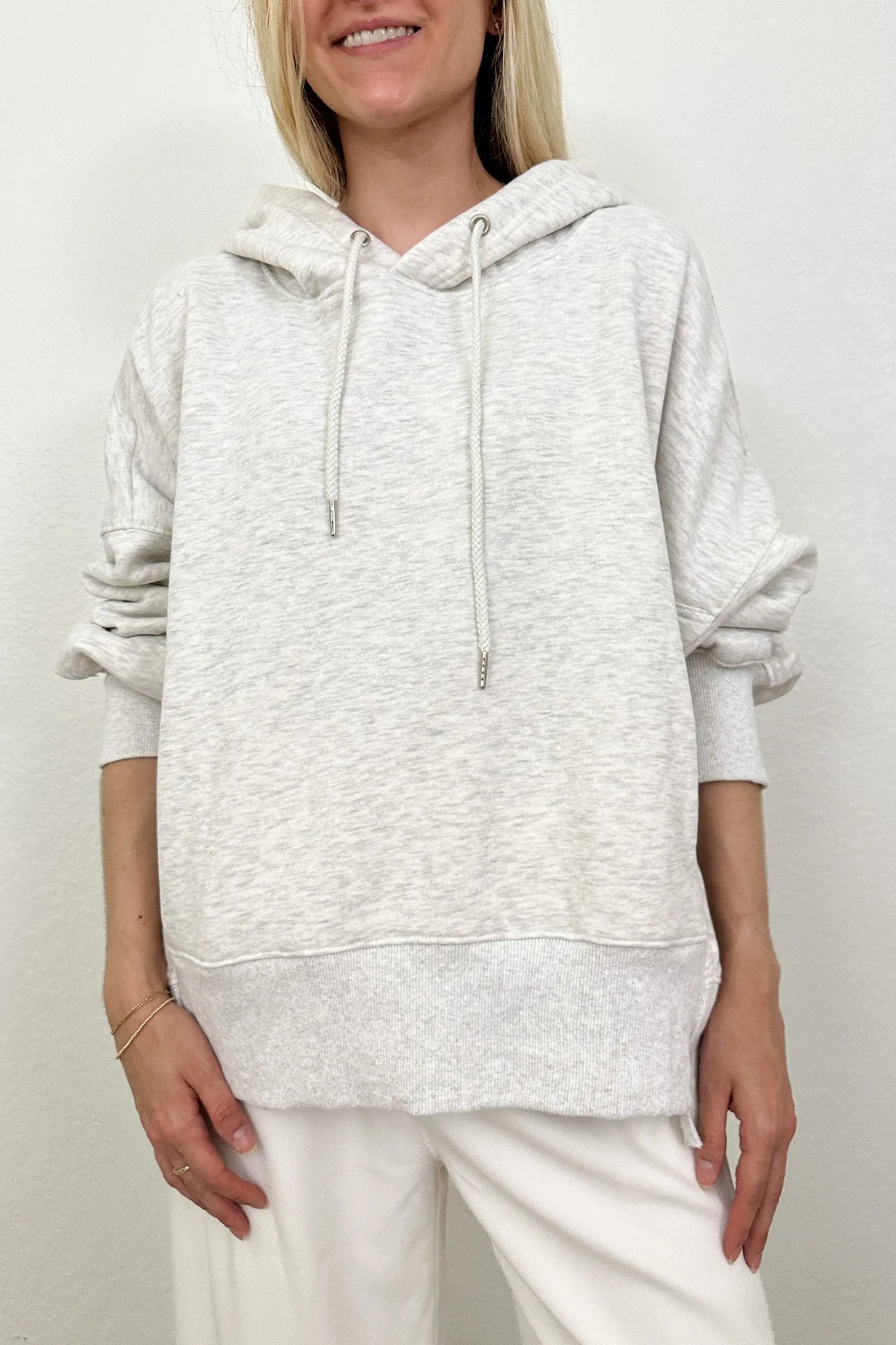 Bailey Oversized Hoodie in White Melange