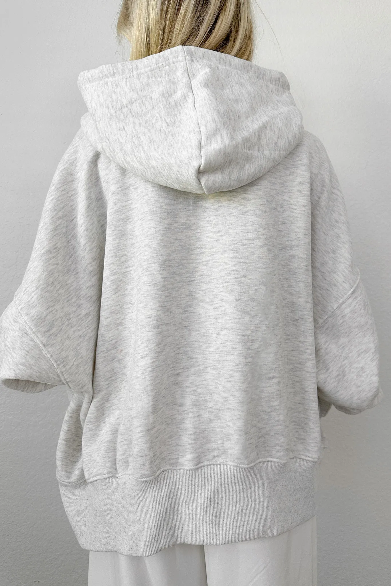 Bailey Oversized Hoodie in White Melange