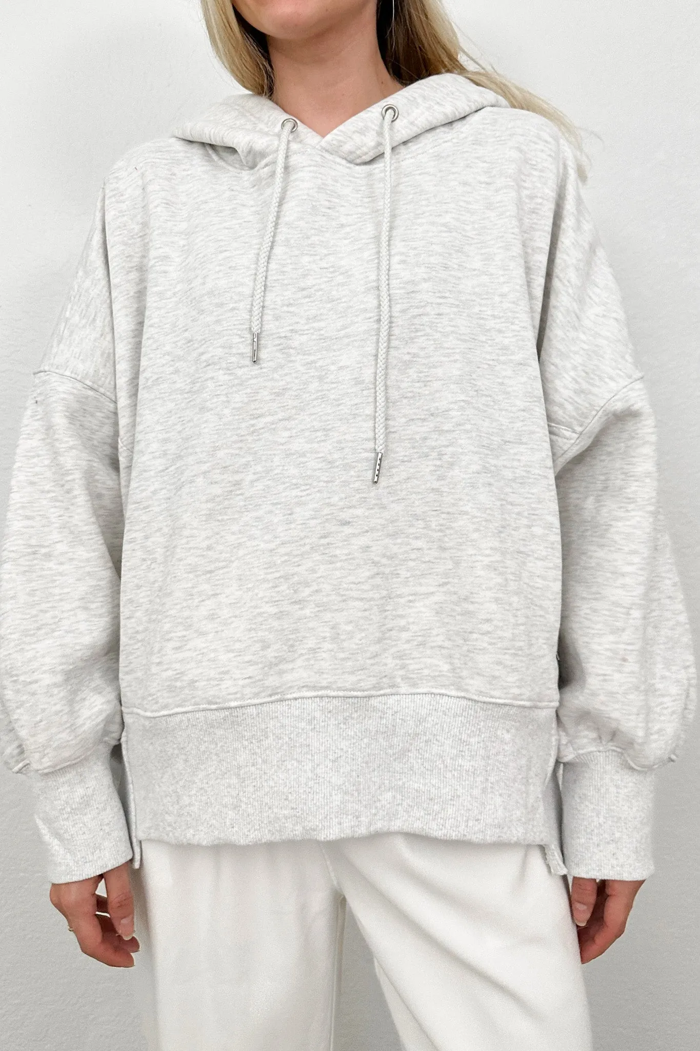 Bailey Oversized Hoodie in White Melange