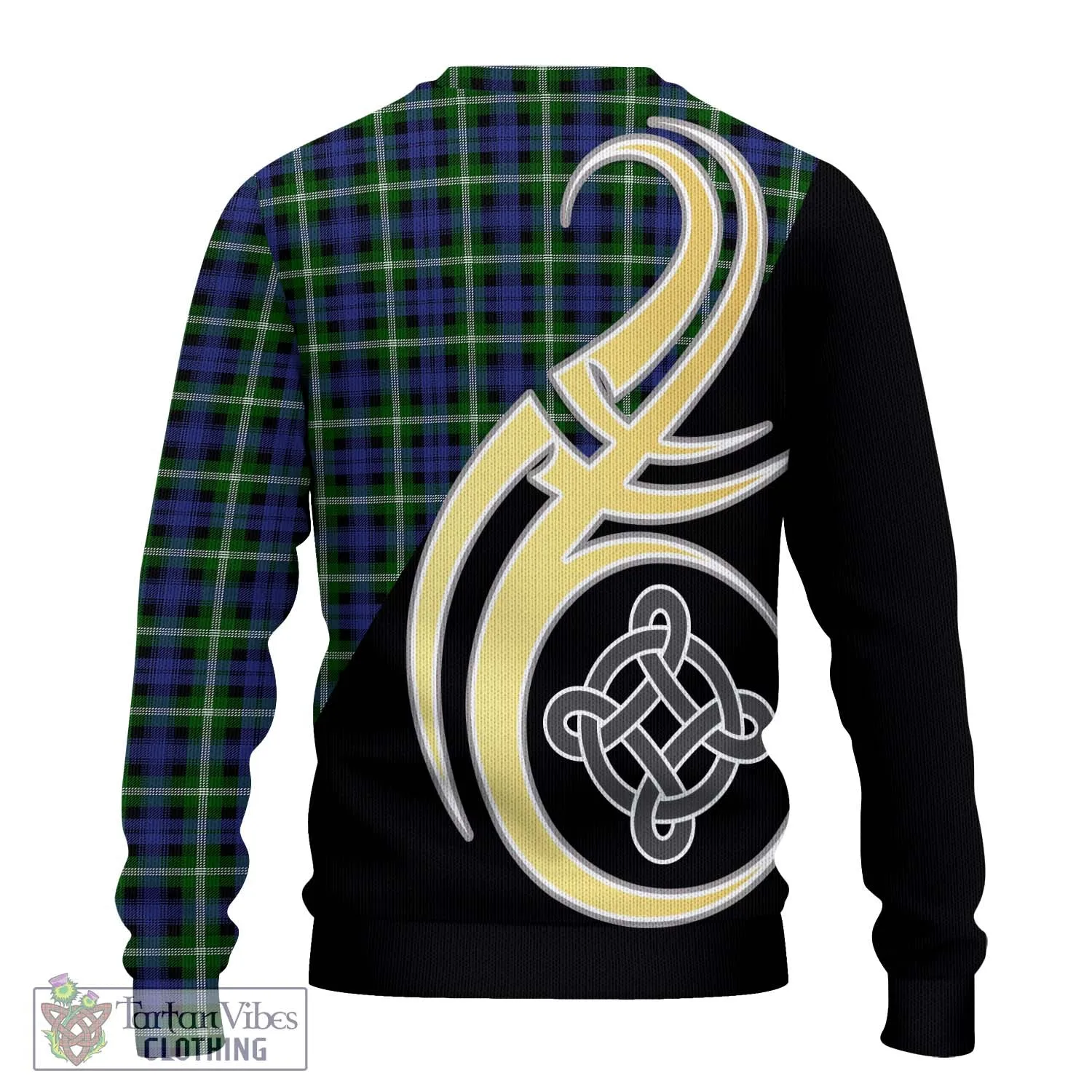 Baillie of Polkemmet Tartan Ugly Sweater with Family Crest and Celtic Symbol Style