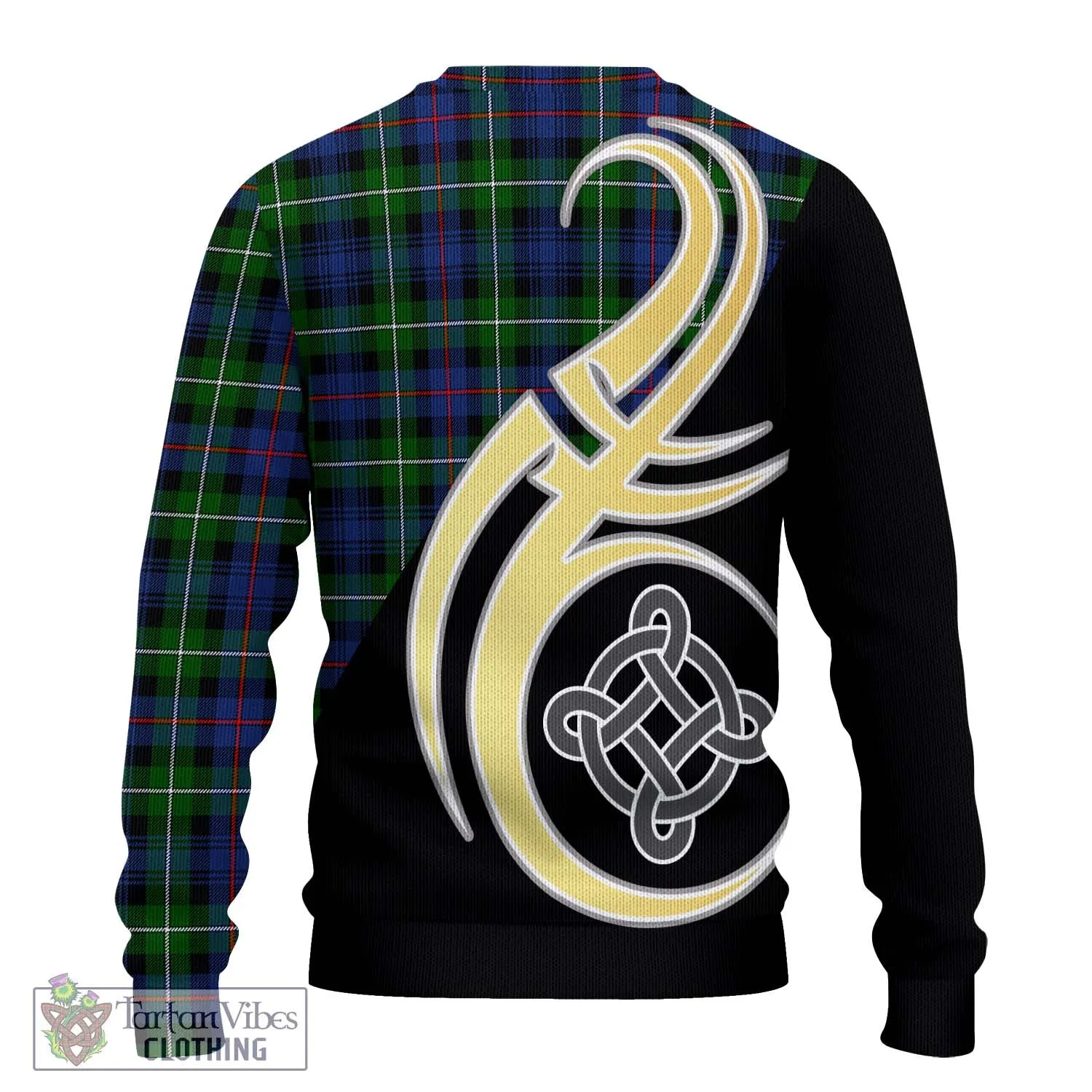 Baillie Tartan Ugly Sweater with Family Crest and Celtic Symbol Style