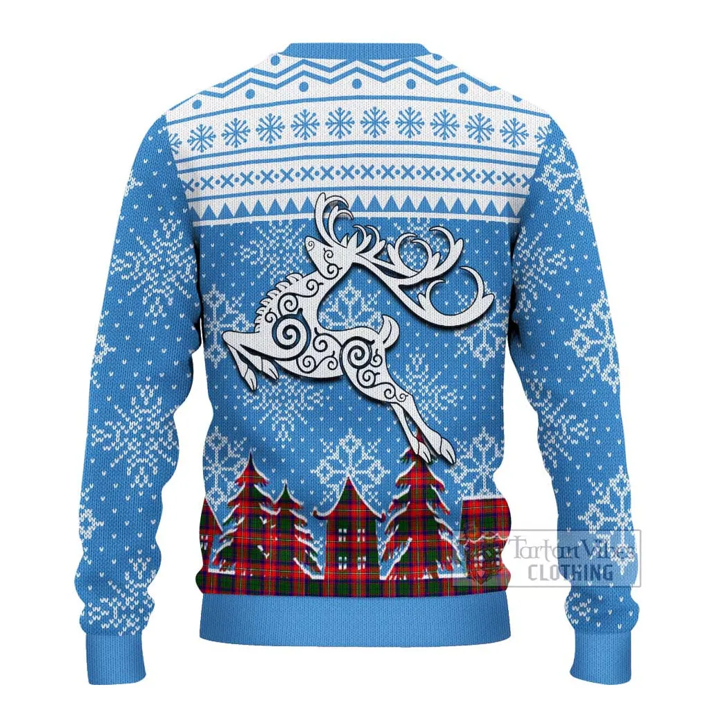 Belshes (Belsches) Clan Christmas Ugly Sweater with Tartan and Celtic Reindeer Style