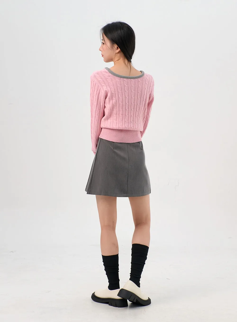 Belted Pleated Mini Skirt OG331