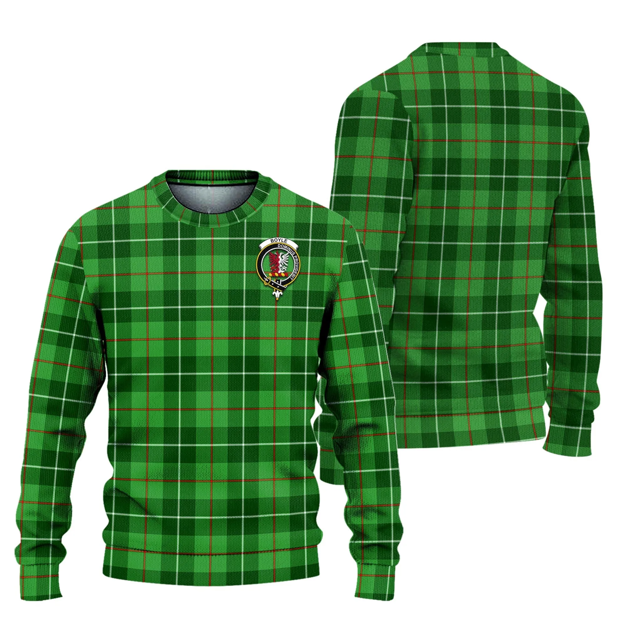 Boyle Tartan Ugly Sweater with Family Crest