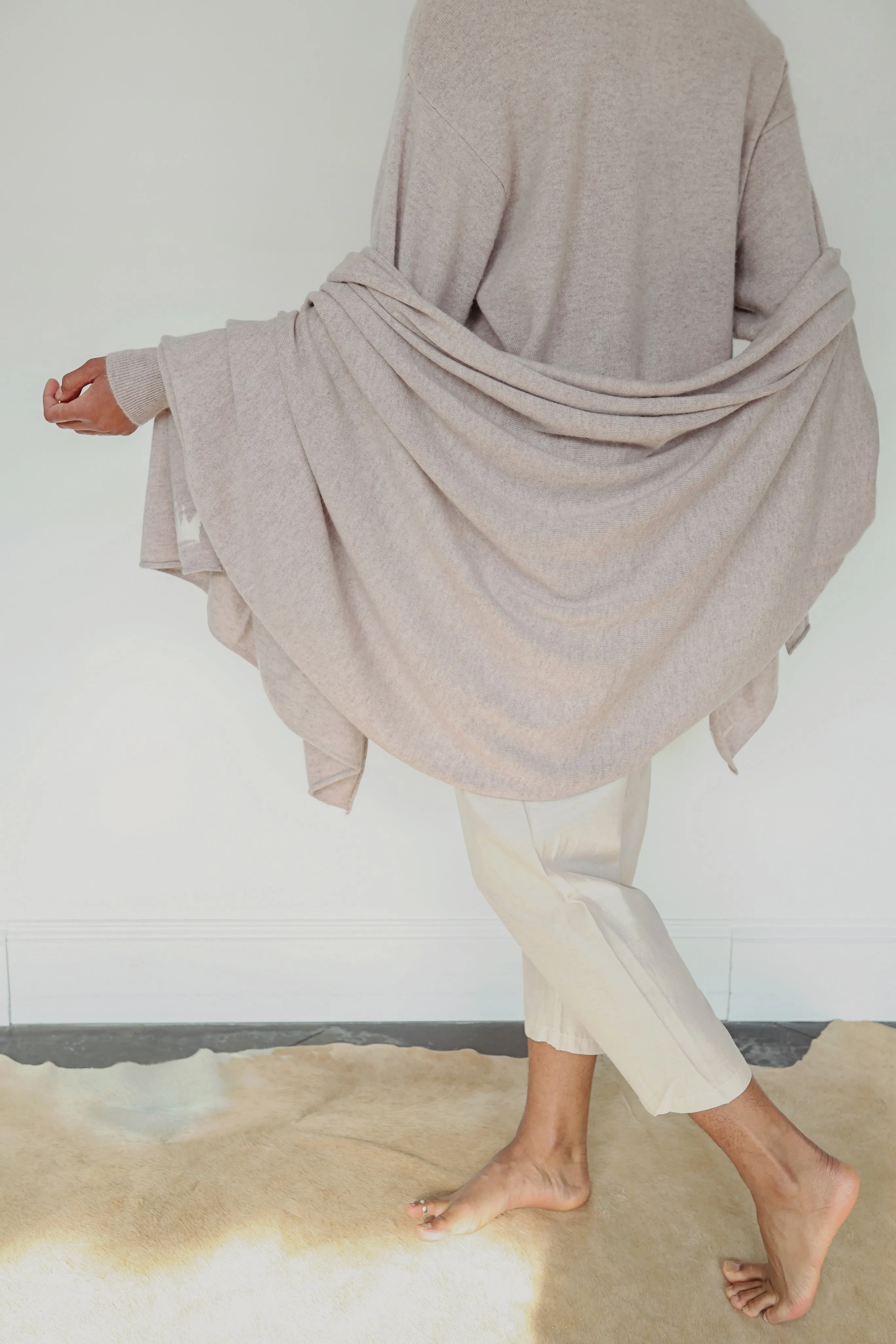 Brazeau Tricot Slouchy Muslin Cashmere Crew Sweater