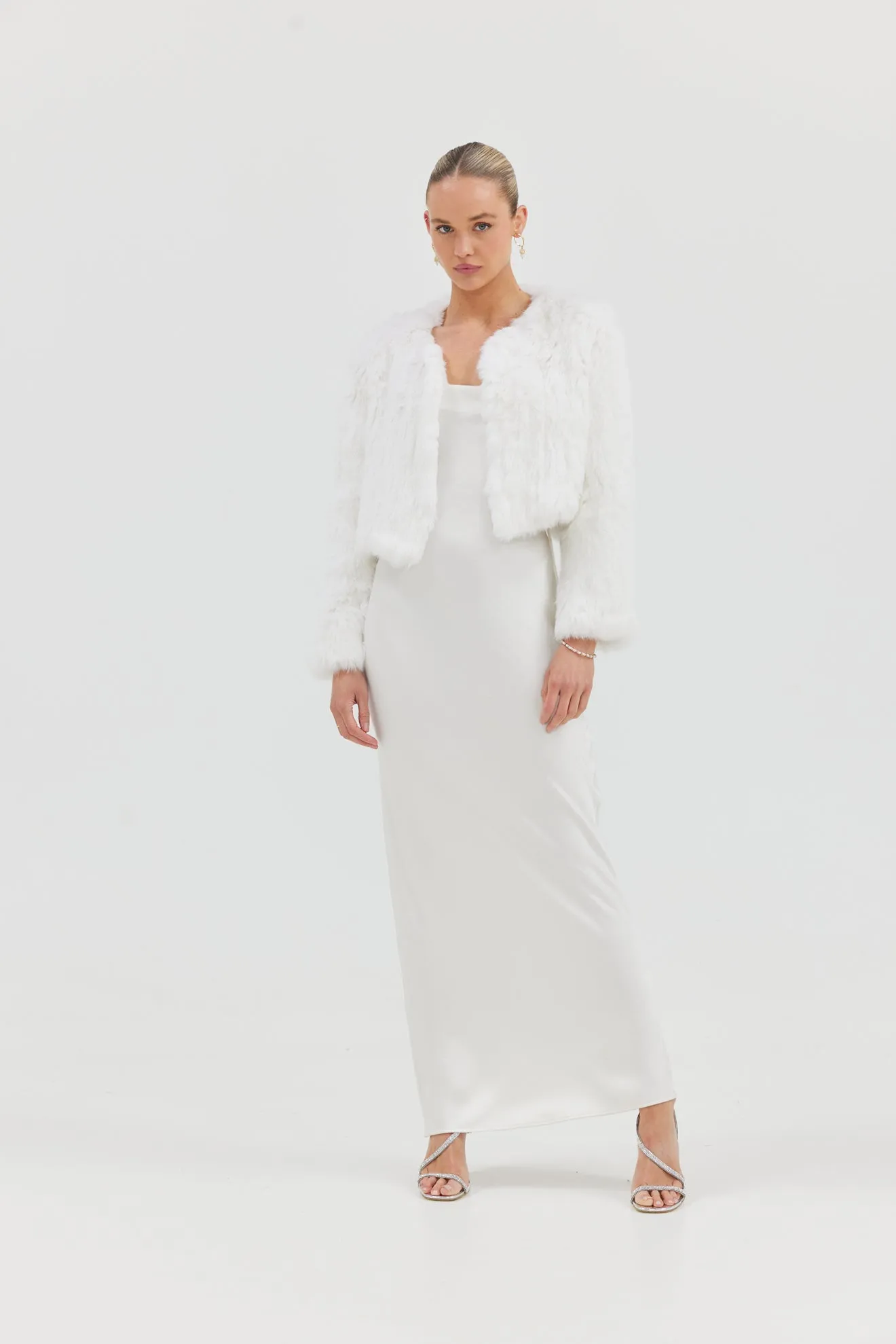 Bridal Lola Crop Jacket - White