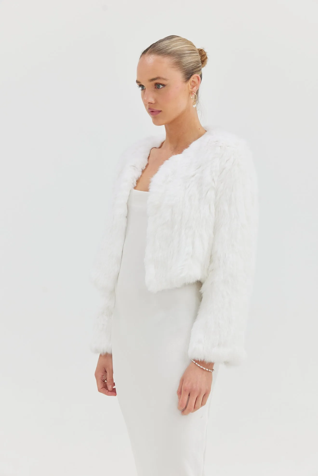 Bridal Lola Crop Jacket - White