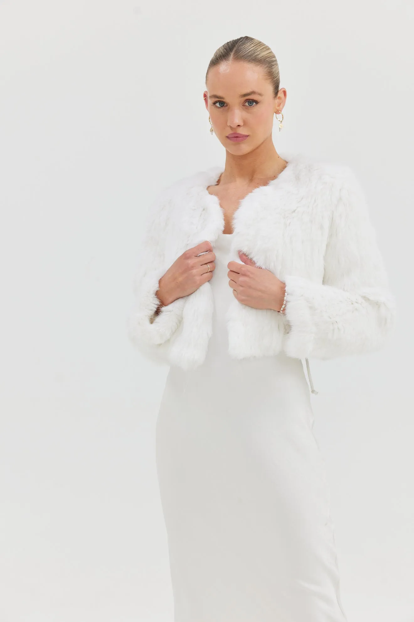 Bridal Lola Crop Jacket - White