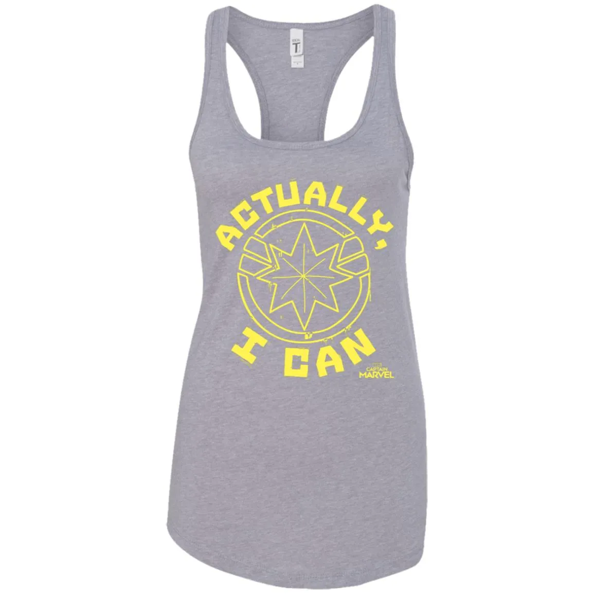 Captain Marvel Actually I Can Yellow Logo Women Tank Top