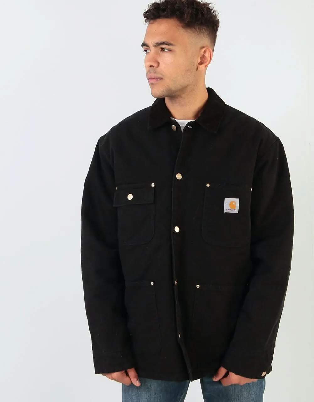 Carhartt WIP OG Chore Coat - Black/Black (Aged Canvas)