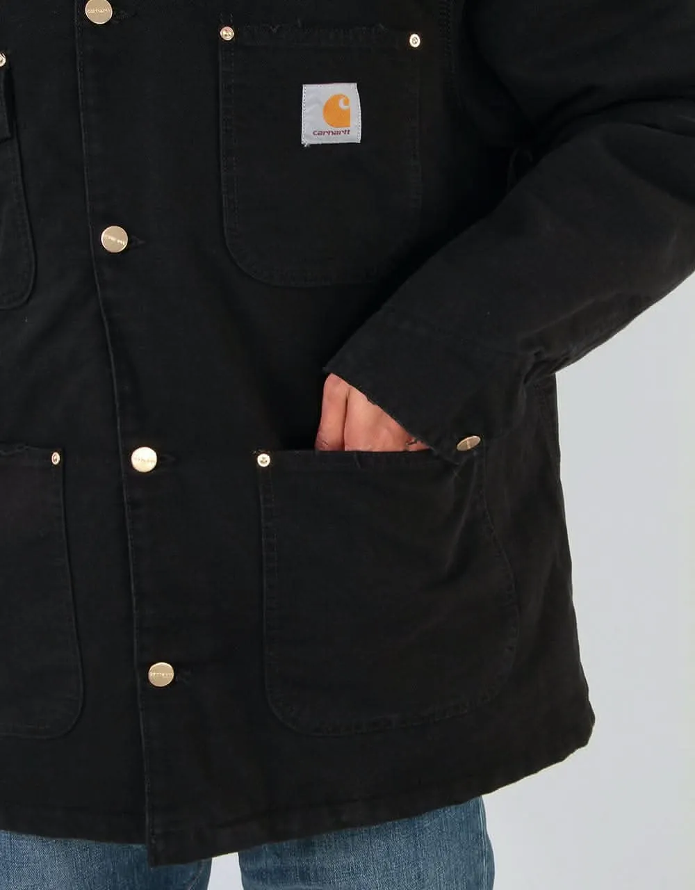 Carhartt WIP OG Chore Coat - Black/Black (Aged Canvas)