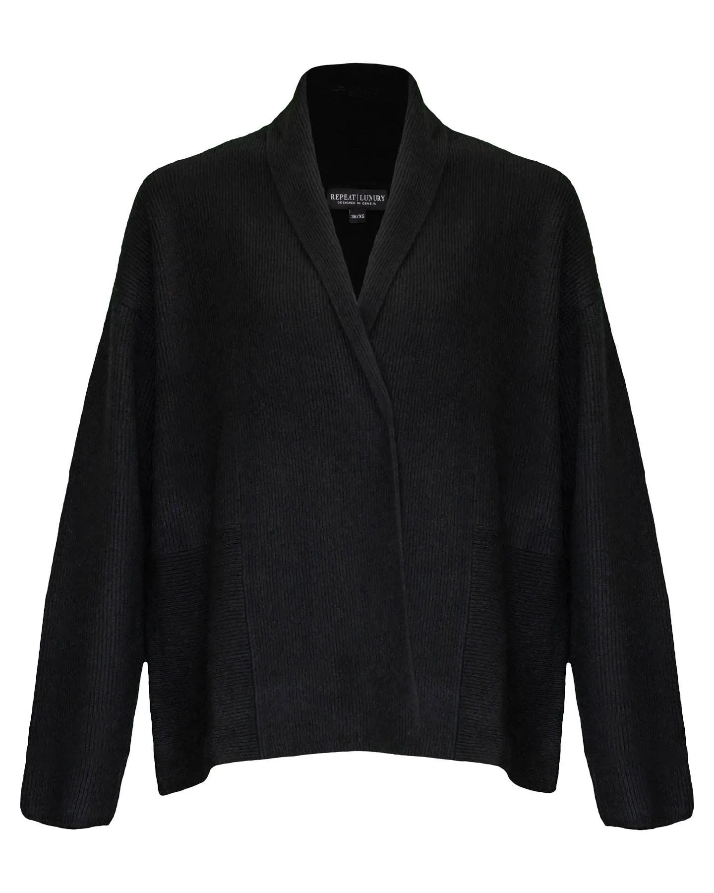 Cashmere Rib Cardigan Black