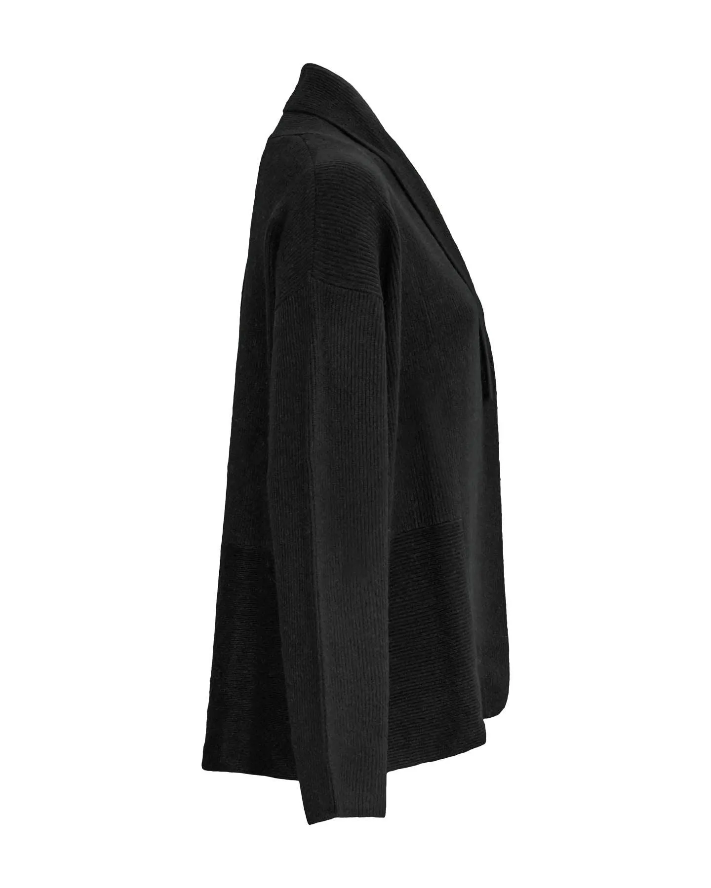 Cashmere Rib Cardigan Black