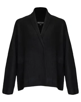 Cashmere Rib Cardigan Black