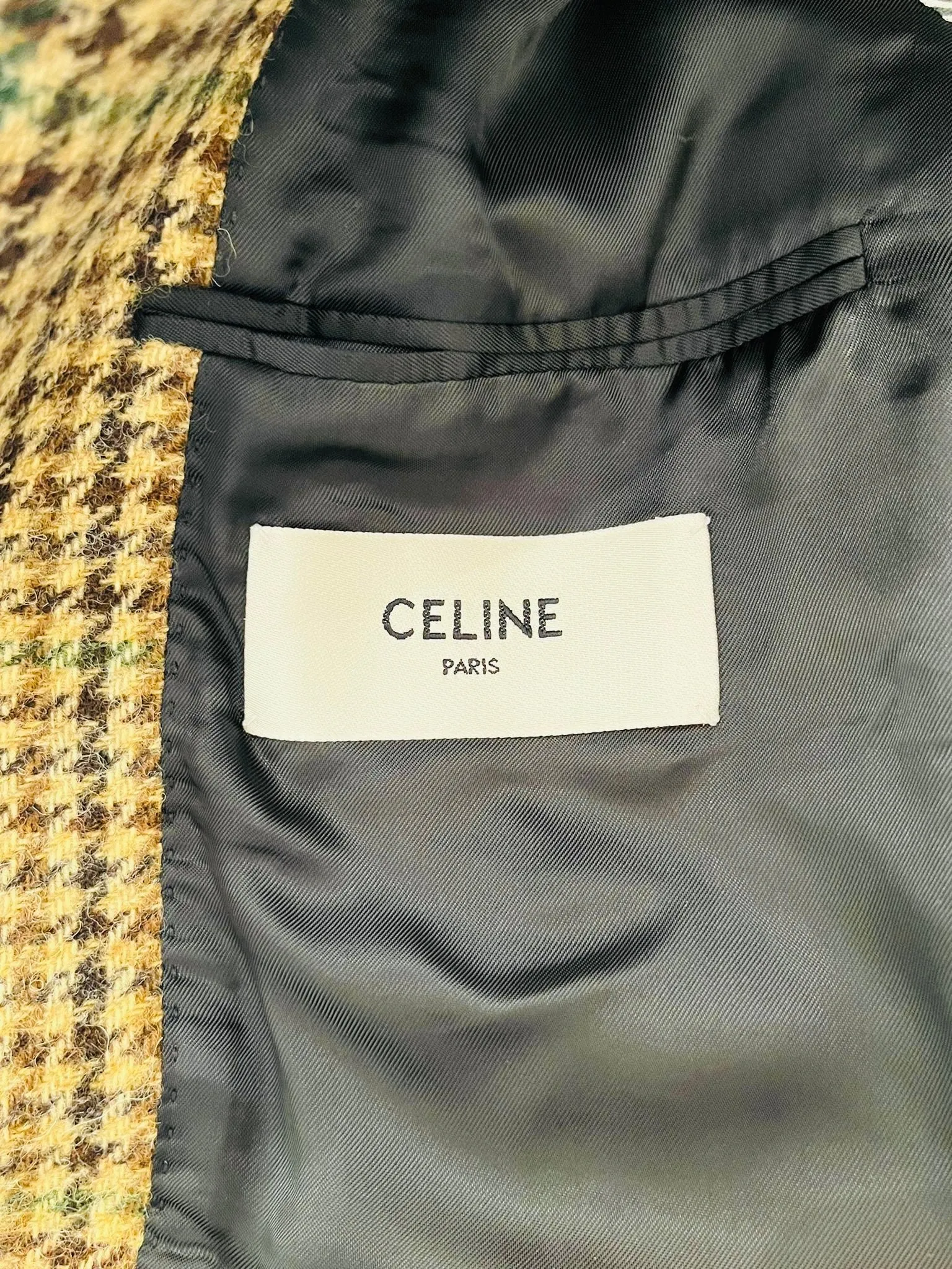 Celine Checked Wool Jacket. Size 42IT