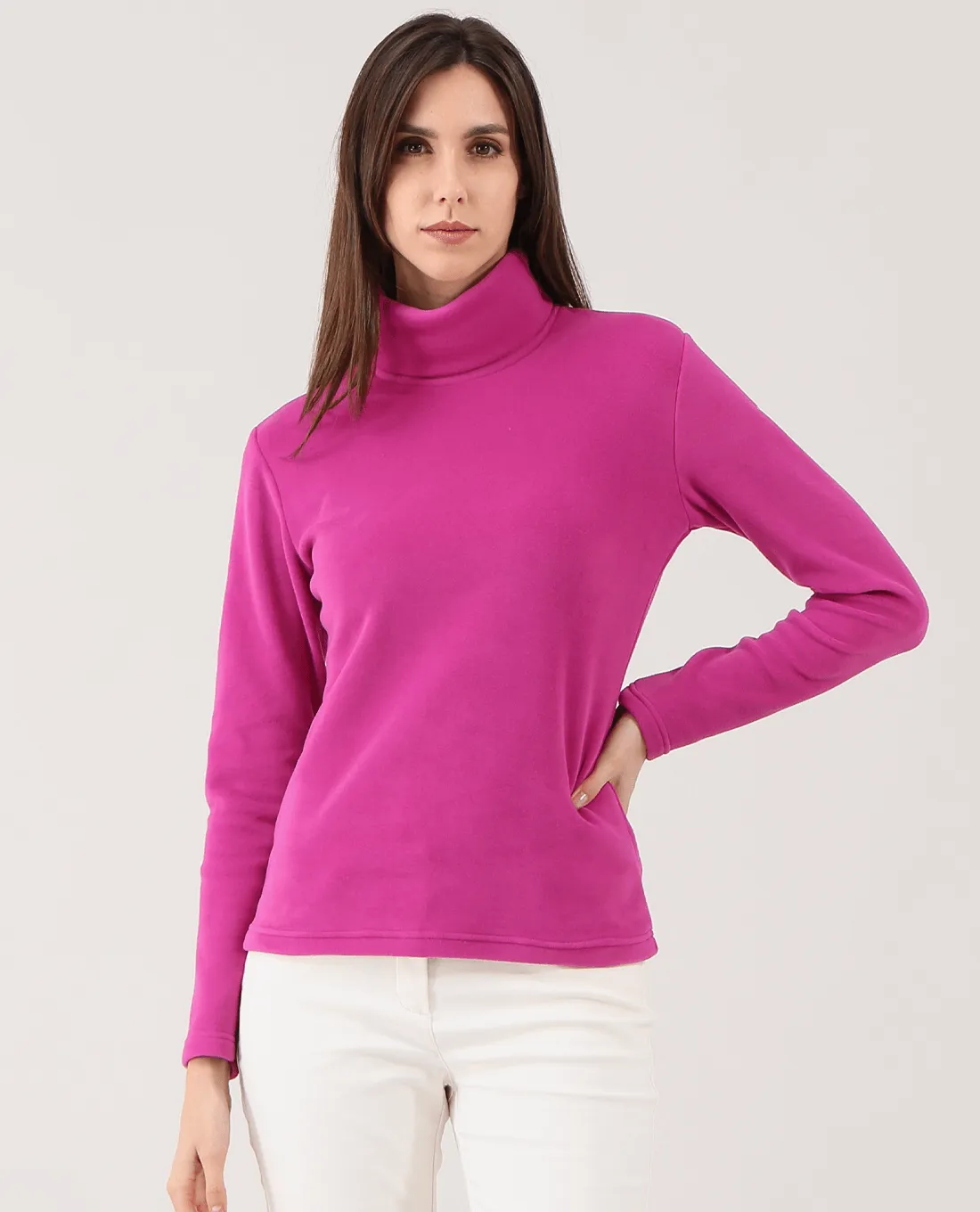 CHERVO Trentatre Thermal Fleece Turtleneck Grape