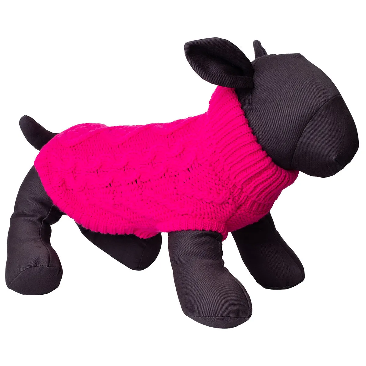 Chunky Knit Turtleneck Dog Sweater Pink