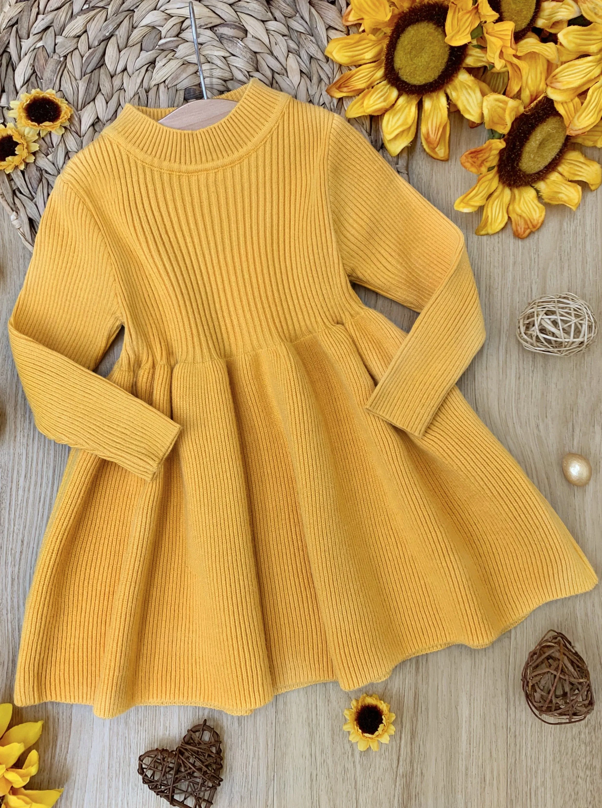 Cozy Weather Marigold Knit Tunic Sweater