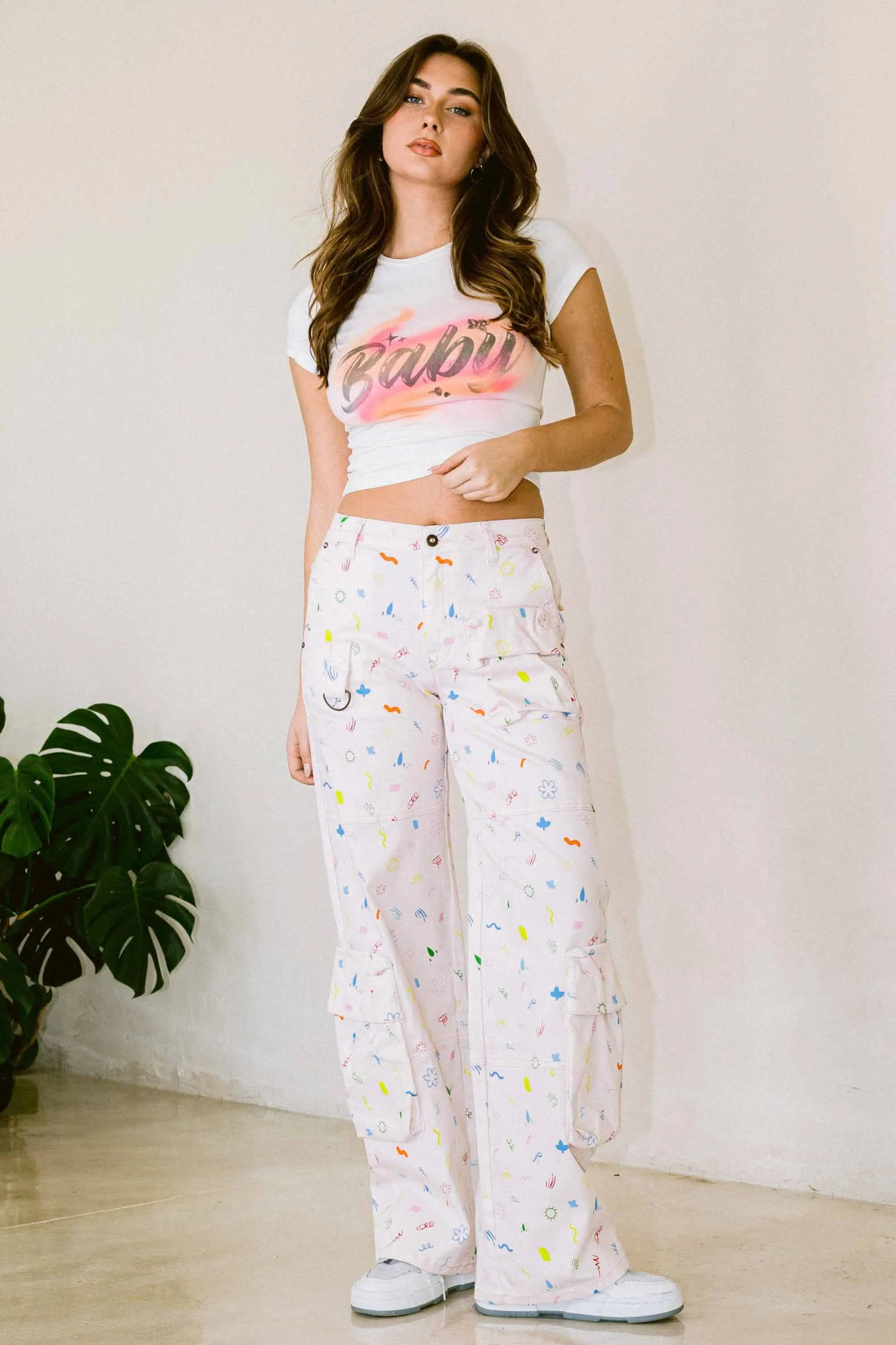 Cutesy Cargo Wide Pants