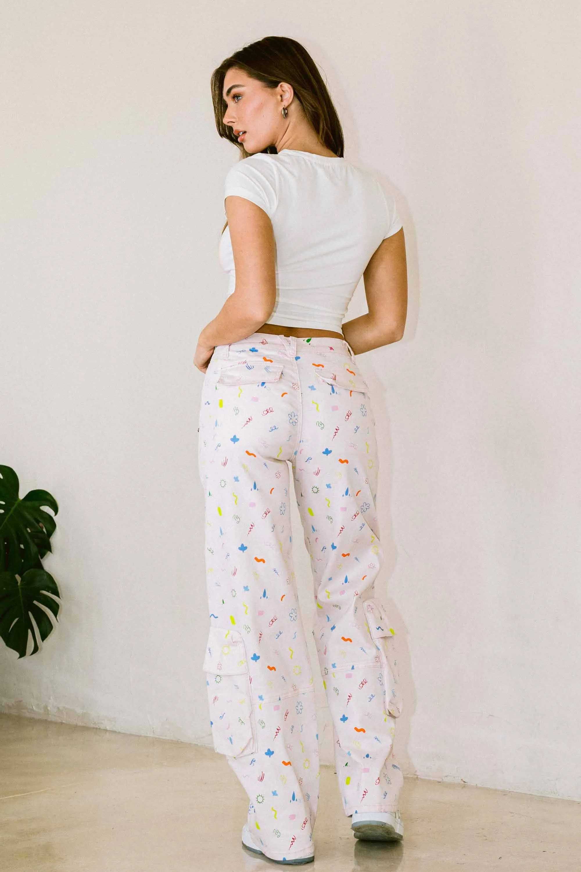 Cutesy Cargo Wide Pants