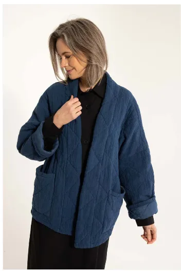 Danefae danekatrin quilt jacket deep blue