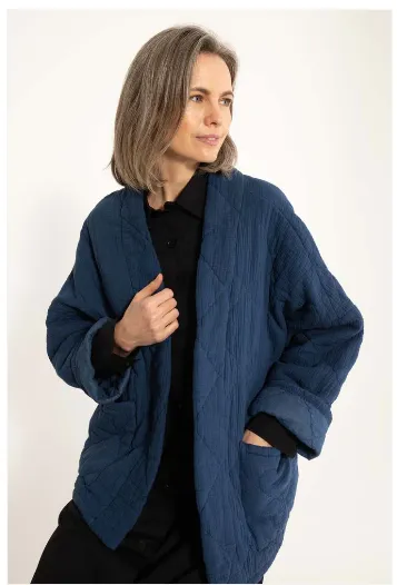 Danefae danekatrin quilt jacket deep blue