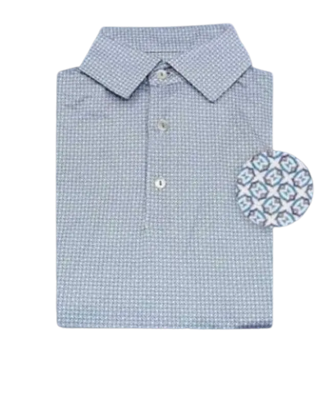 Danini Men's S/S Polo - Light Blue Print