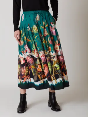 Demi Printed Pleated Knee Length Skirt