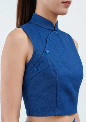 Denim Qipao Top