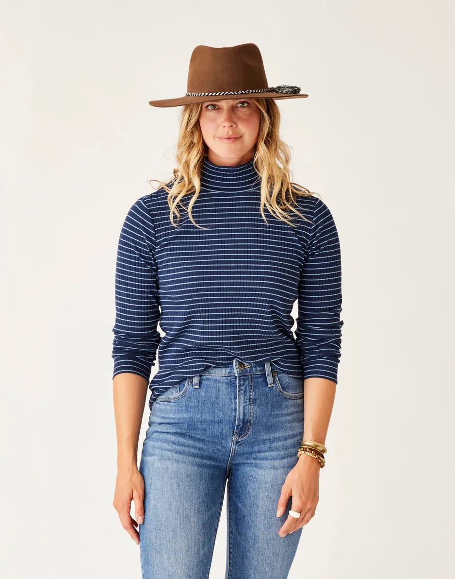 Denise Turtleneck: Navy Mini Breton